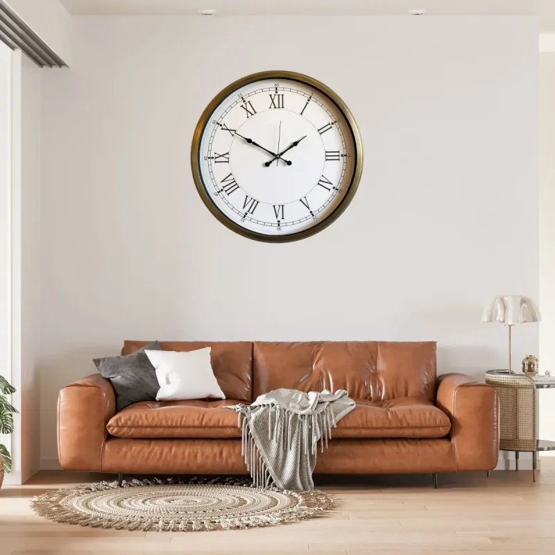 Retro Görünümlü Eskitme Metal Duvar Saati 80 cm · Model 8055E