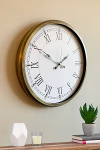 Retro Görünümlü Eskitme Metal Duvar Saati 52 cm · Model 5255E