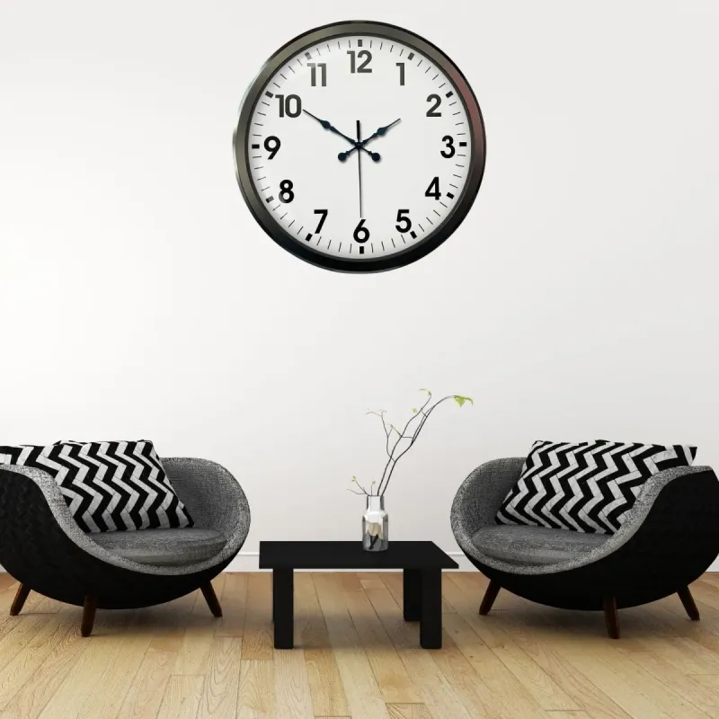 Siyah Metal Duvar Saati 80 cm · Model 8001B