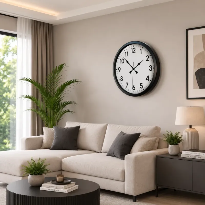 Siyah Metal Duvar Saati 80 cm · Model 8001B