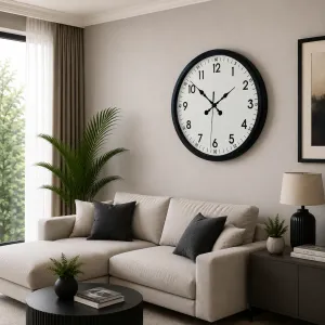 Siyah Metal Duvar Saati 80 cm · Model 8005B