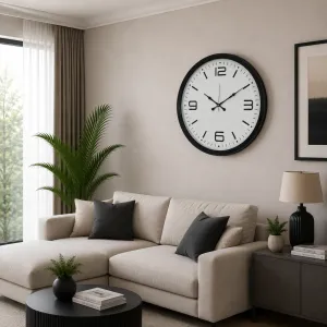 Siyah Metal Duvar Saati 80 cm · Model 8008B
