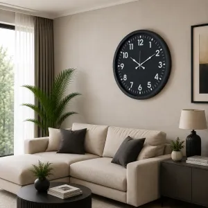 Siyah Metal Duvar Saati 80 cm · Model 8031B