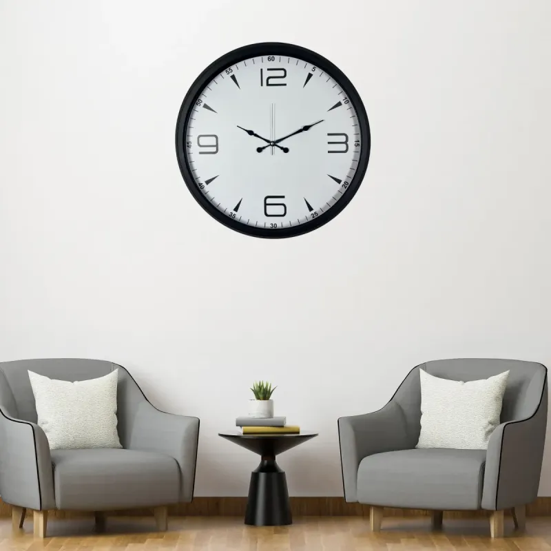 Siyah Metal Duvar Saati 80 cm · Model 8050B