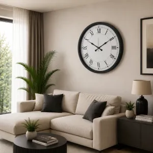 Siyah Metal Duvar Saati 80 cm · Model 8055B