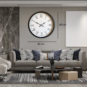 Siyah Metal Duvar Saati 80 cm · Model 8055B