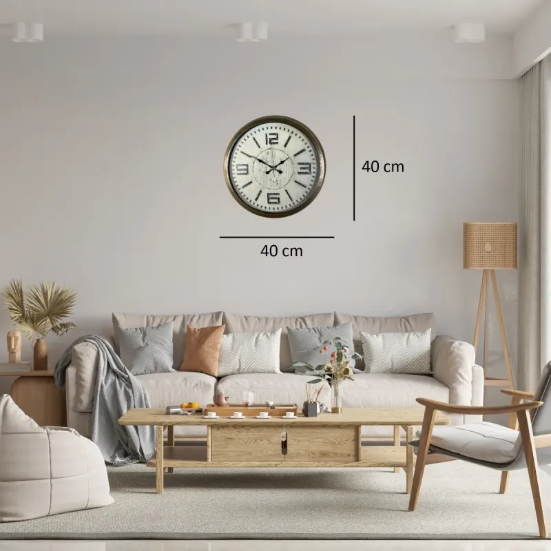 Eskitme Metal Duvar Saati 40 cm · Model 4016E