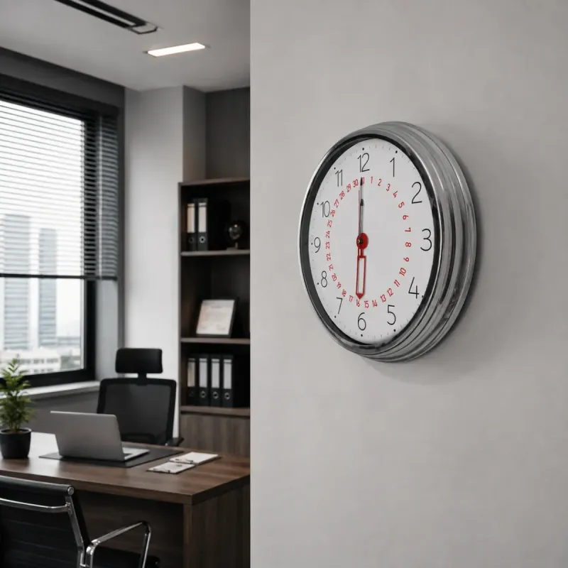 Krom Metal Duvar Saati 40 cm · Model 40T04K