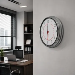 Krom Metal Duvar Saati 40 cm · Model 40T04K