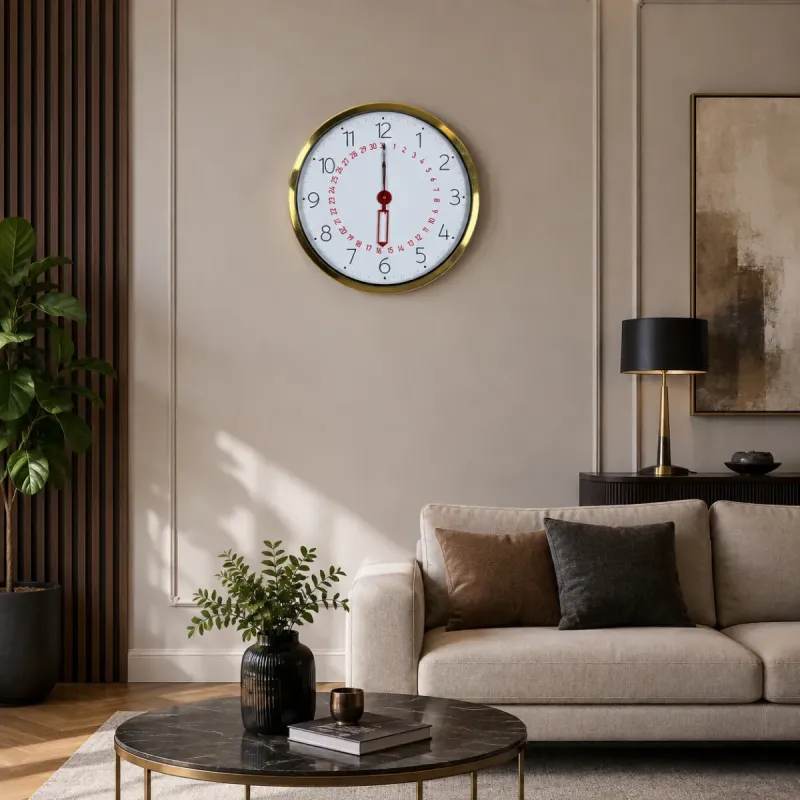 Gold Metal Duvar Saati 40 cm · Model 40T04G