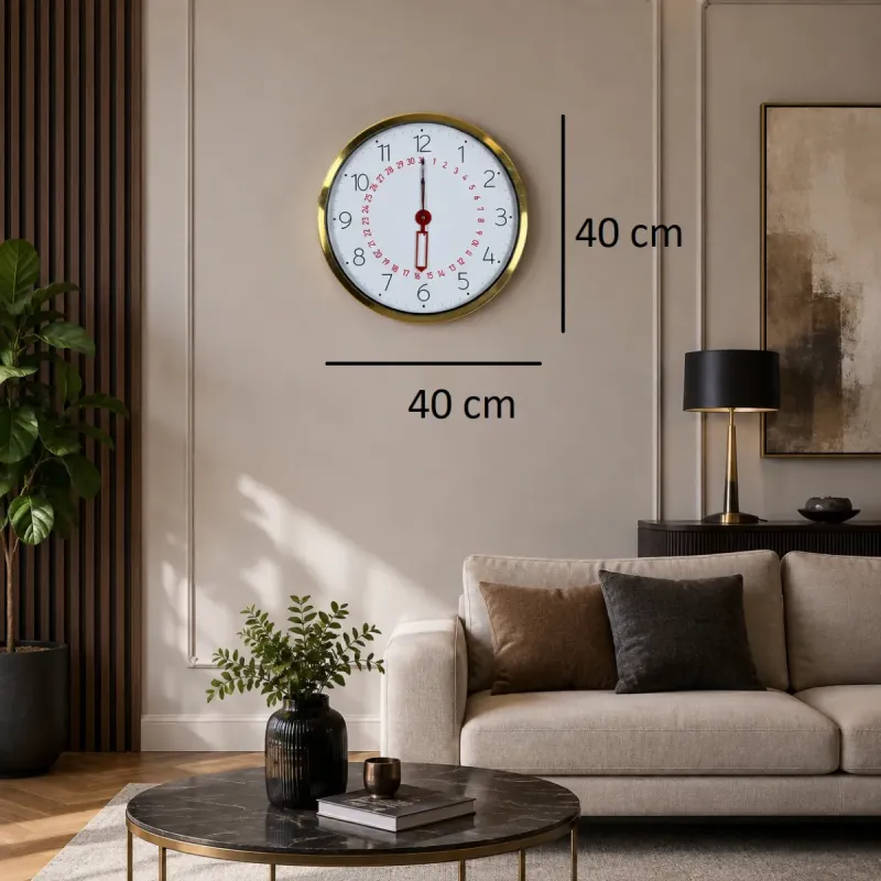 Gold Metal Duvar Saati 40 cm · Model 40T04G