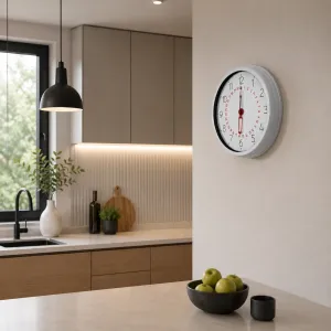 Beyaz Metal Duvar Saati 40 cm · Model 40T04W
