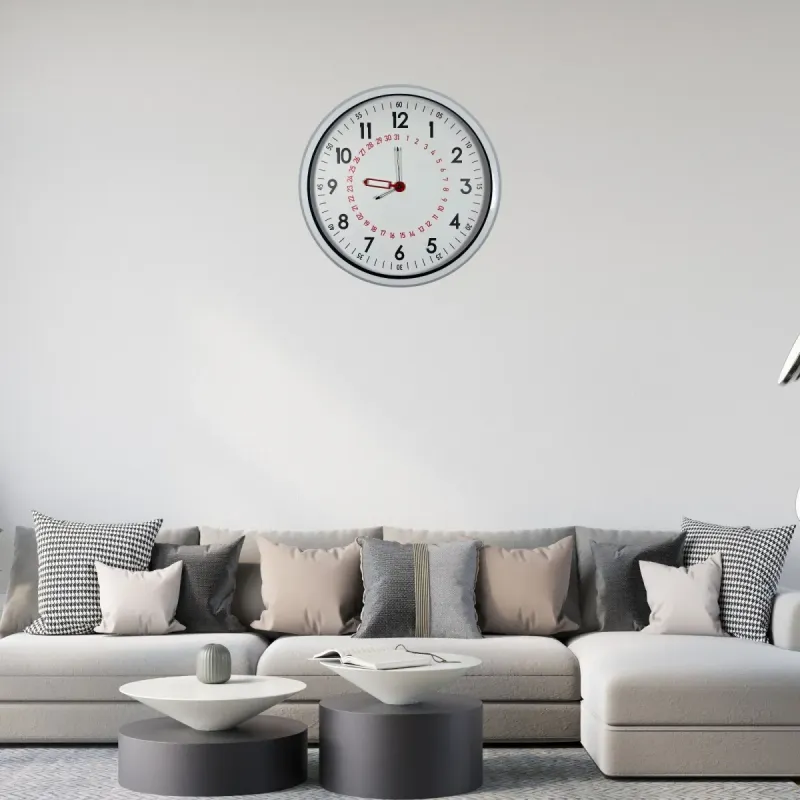 Beyaz Metal Duvar Saati 52 cm · Model 52T05W