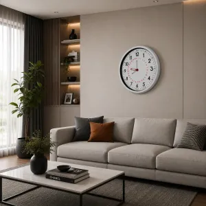 Beyaz Metal Duvar Saati 52 cm · Model 52T05W