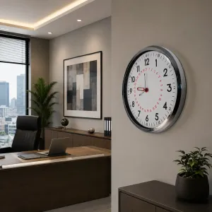 Krom Metal Duvar Saati 52 cm · Model 52T05K