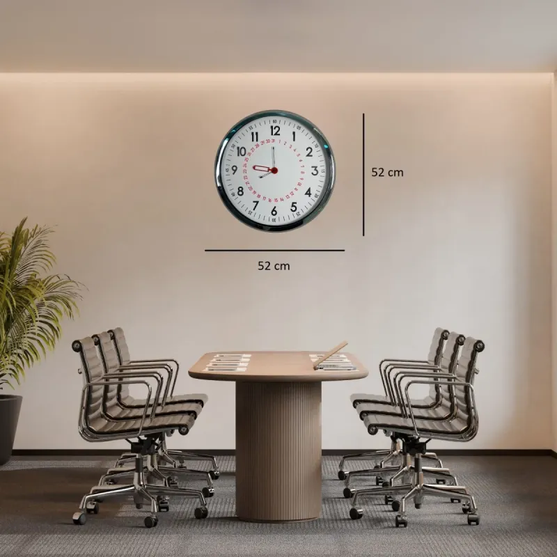 Krom Metal Duvar Saati 52 cm · Model 52T05K
