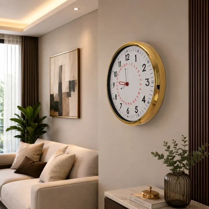 Gold Metal Duvar Saati 52 cm · Model 52T05G