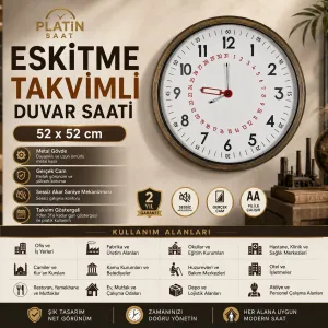 Eskitme Metal Duvar Saati 52 cm · Model 52T05E
