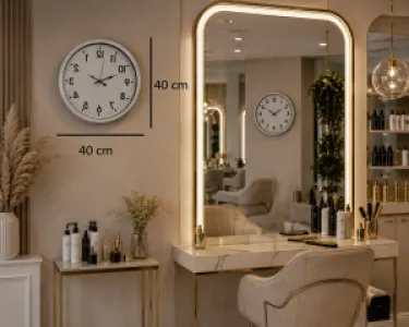 Beyaz Metal Duvar Saati 40 cm · Model 40R01W