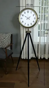 Eskitme Metal Ayaklı Tripod Saat 150 x 45 cm · Model AS-4001E