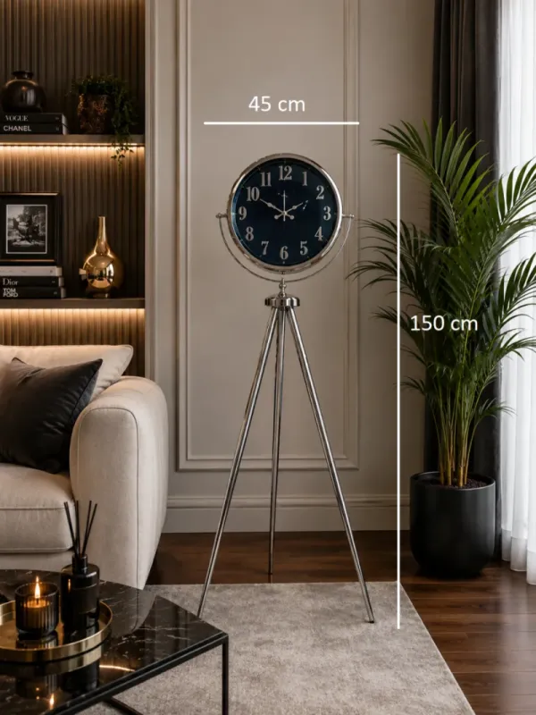 Aynalı Gold Metal Ayaklı Tripod Saat 150 x 45 cm · Model AS-A4001KK