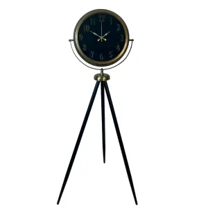 Aynalı Retro Görünümlü Eskitme Metal Ayaklı Tripod Saat 150 x 45 cm · Model AS-A4001E