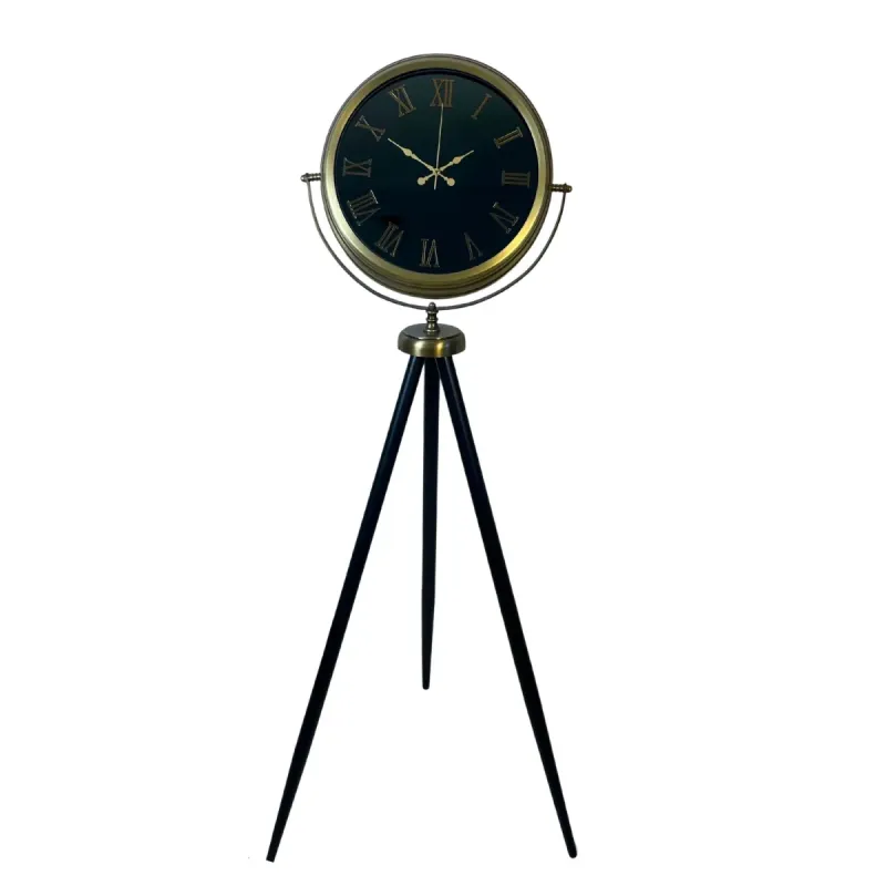 Aynalı Eskitme Metal Ayaklı Tripod Saat 150 x 45 cm · Model AS-A4051E