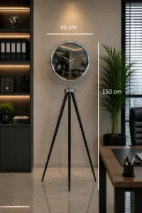 Aynalı Krom Metal Ayaklı Tripod Saat 150 x 45 cm · Model AS-A4001K
