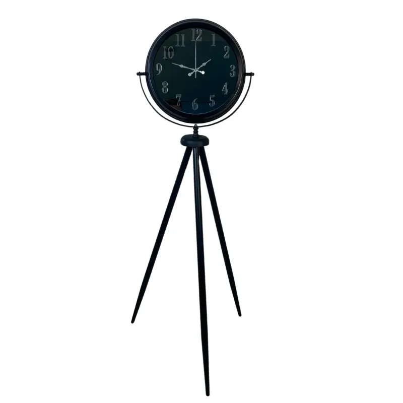 Aynalı Siyah Metal Ayaklı Tripod Saat 150 x 45 cm · Model AS-A4001B