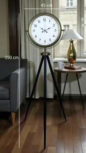 Eskitme Metal Ayaklı Tripod Saat 150 x 45 cm · Model AS-4005E