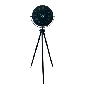 Roma Rakamlı Aynalı Siyah Metal Ayaklı Tripod Saat 150 x 45 cm · Model AS-A4051B