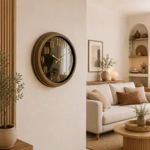Aynalı Eskitme Metal Duvar Saati 40 cm · Model A4001E