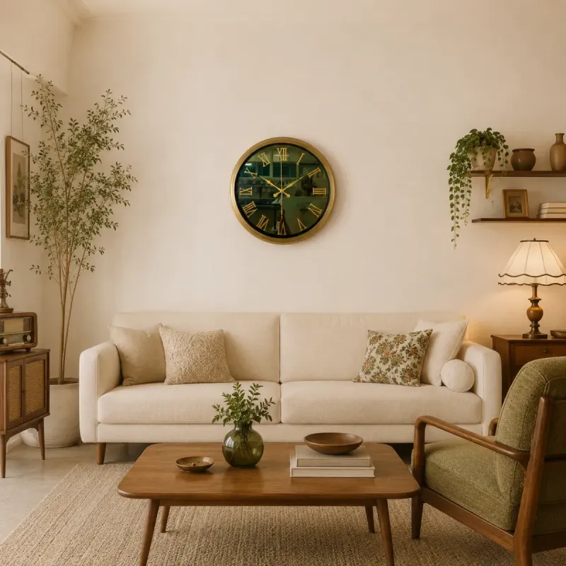Roma Rakamlı Aynalı Eskitme Metal Duvar Saati 40 cm · Model A4051E