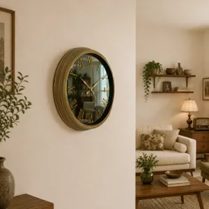 Roma Rakamlı Aynalı Eskitme Metal Duvar Saati 40 cm · Model A4051E