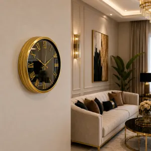 Aynalı Gold Metal Duvar Saati 40 cm · Model A4051G