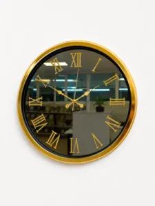 Aynalı Gold Metal Duvar Saati 40 cm · Model A4051G