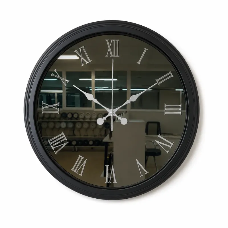 Aynalı Siyah Metal Duvar Saati 40 cm · Model A4051B
