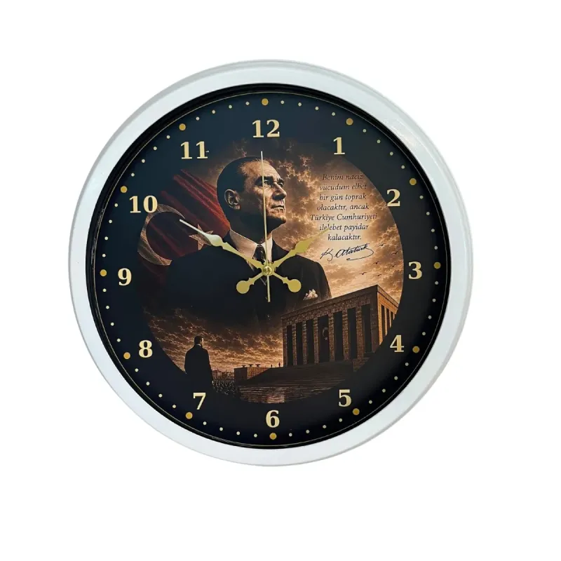 Beyaz Metal Duvar Saati 40 cm · Model 4000W