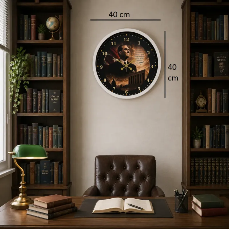 Beyaz Metal Duvar Saati 40 cm · Model 4000W