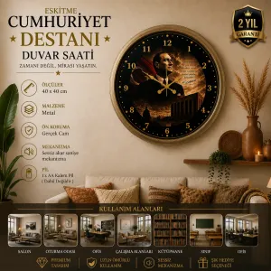 Eskitme Metal Duvar Saati 40 cm · Model 4000E