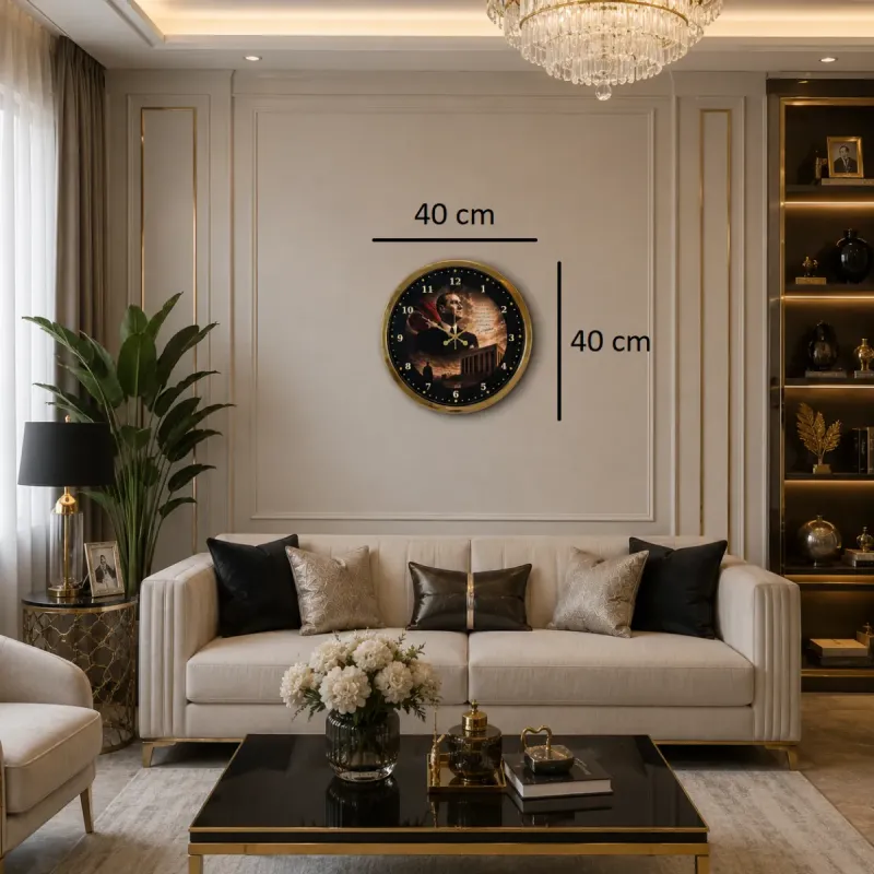 Gold Metal Duvar Saati 40 cm · Model 4000G