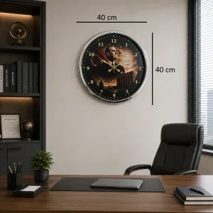 Krom Metal Duvar Saati 40 cm · Model 4000K