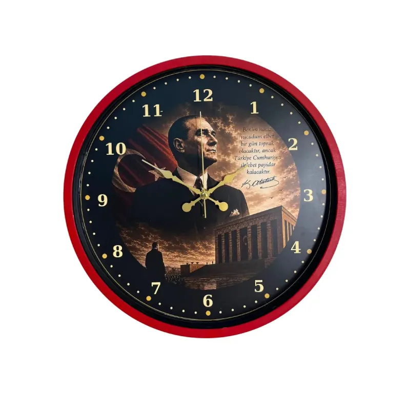 Kırmızı Plastik Duvar Saati 36 cm · Model PP-3600R
