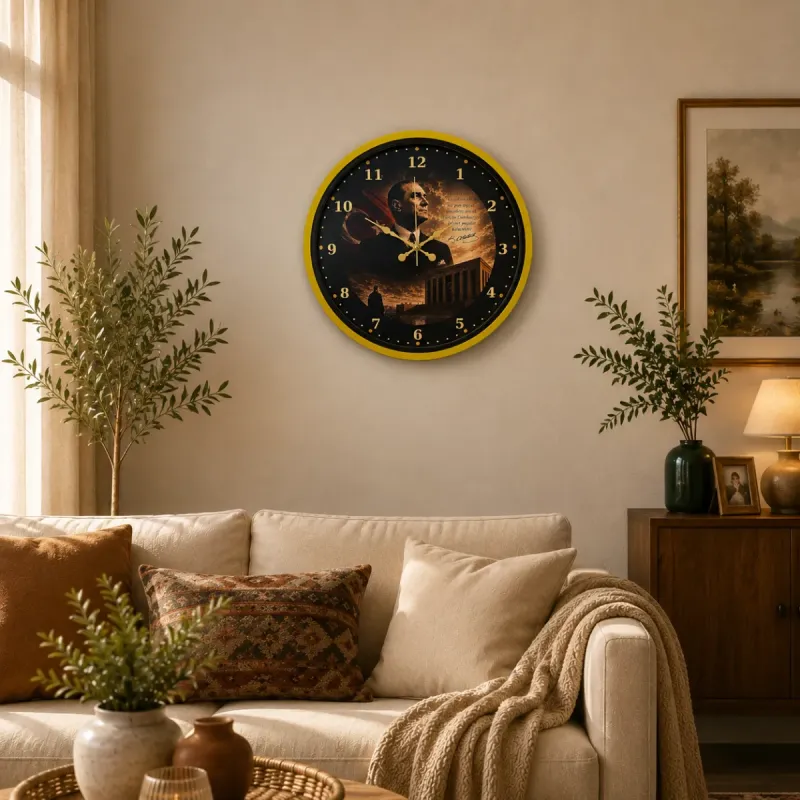 Sarı Plastik Duvar Saati 36 cm · Model PP-3600Y