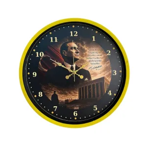Sarı Plastik Duvar Saati 36 cm · Model PP-3600Y
