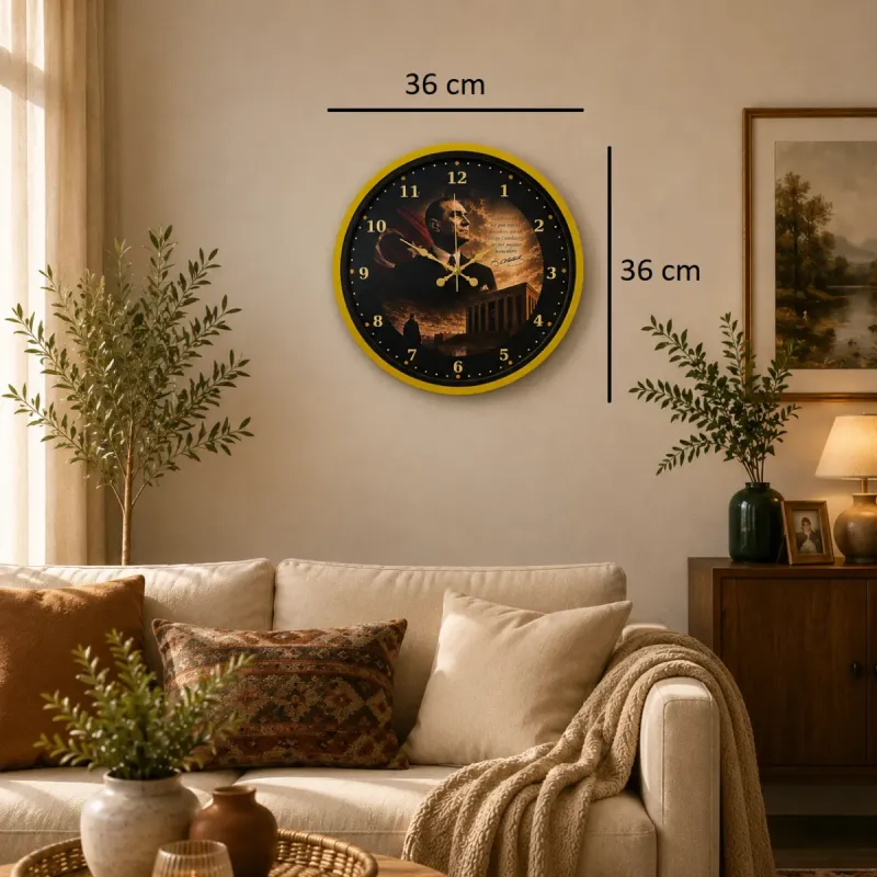 Sarı Plastik Duvar Saati 36 cm · Model PP-3600Y