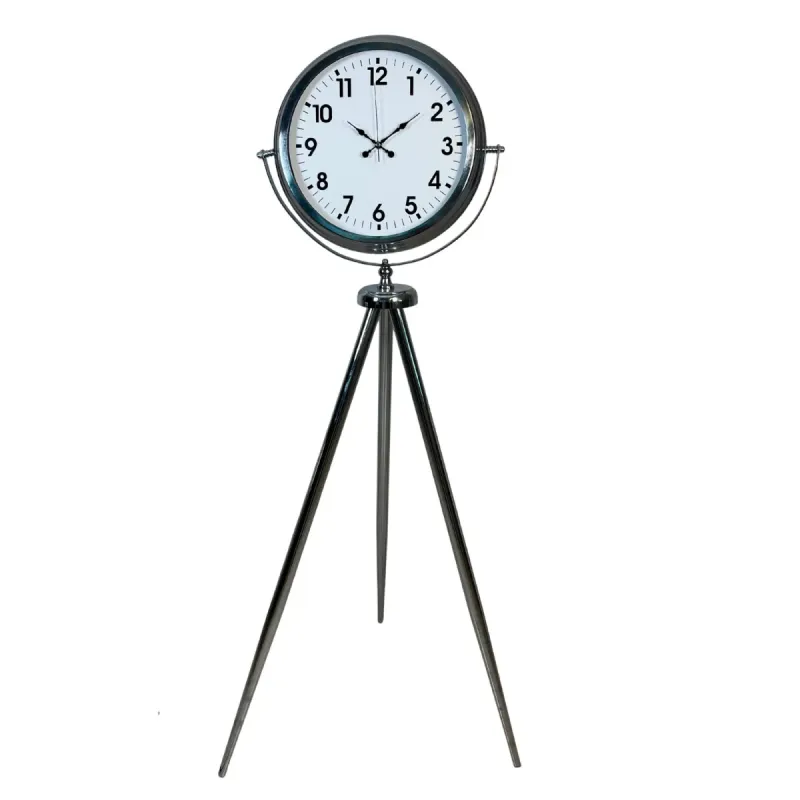 Krom Metal Ayaklı Tripod Saat 150 x 45 cm · Model AS-4001KK