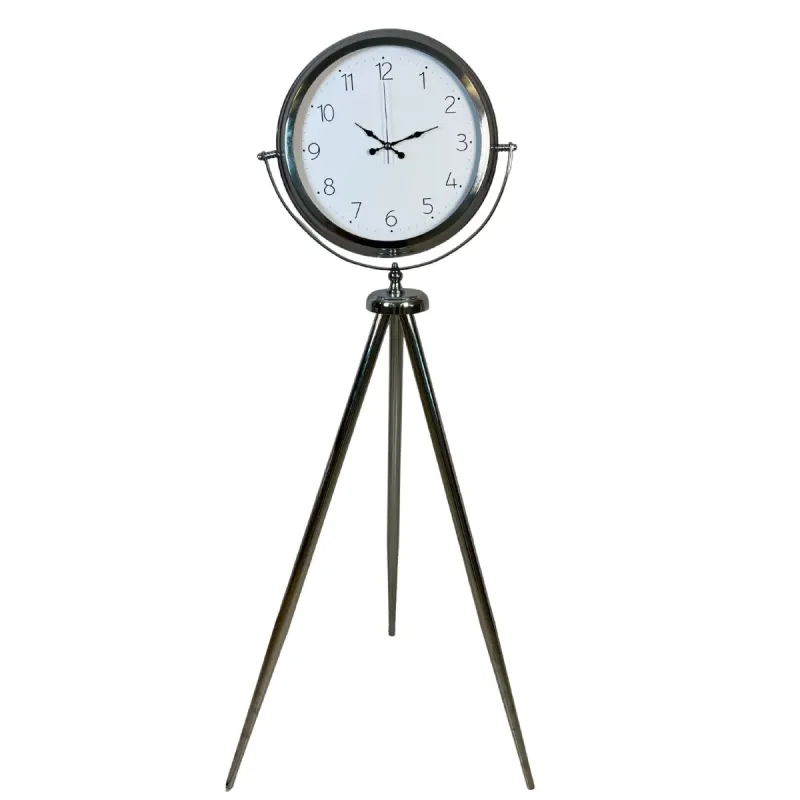 Krom Metal Ayaklı Tripod Saat 150 x 45 cm · Model AS-4004KK