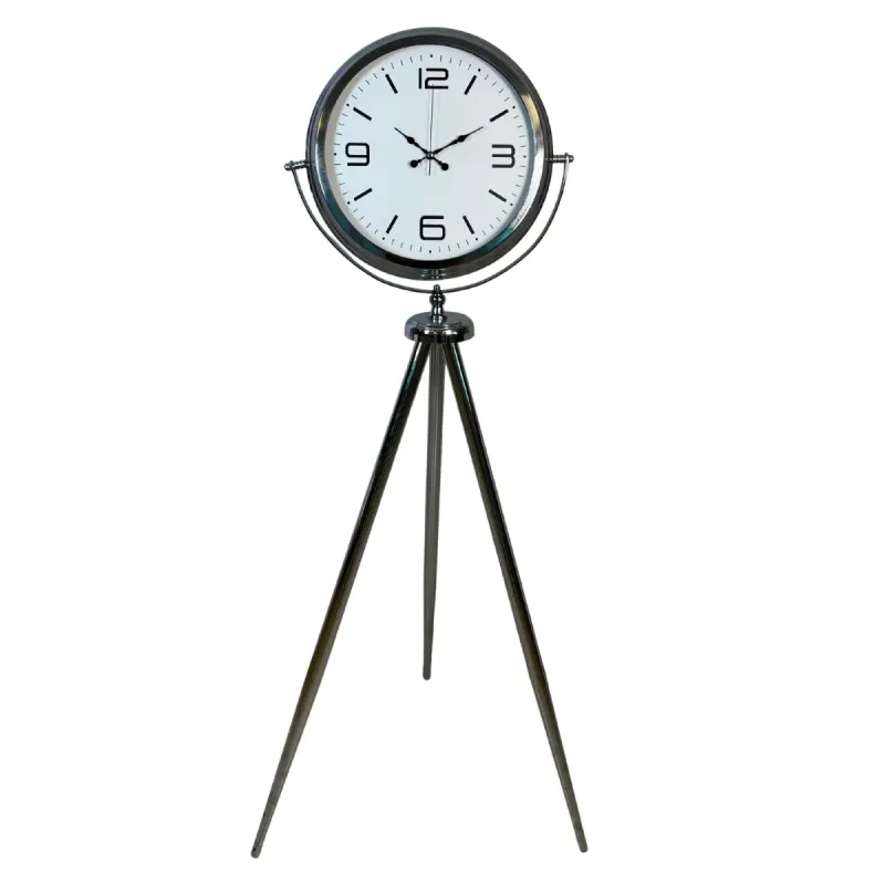 Krom Metal Ayaklı Tripod Saat 150 x 45 cm · Model AS-4008KK