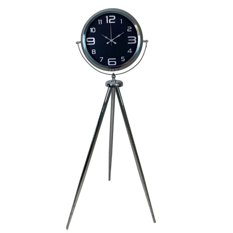 Krom Metal Ayaklı Tripod Saat 150 x 45 cm · Model AS-4009KK
